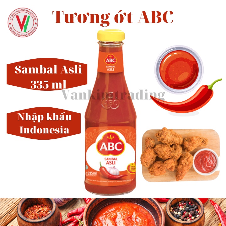 Tương Ớt ABC Sambal Asli Chai Thuỷ Tinh 335ml , Siêu Ngon - Chính Hãng Nhập Khẩu Indonesia