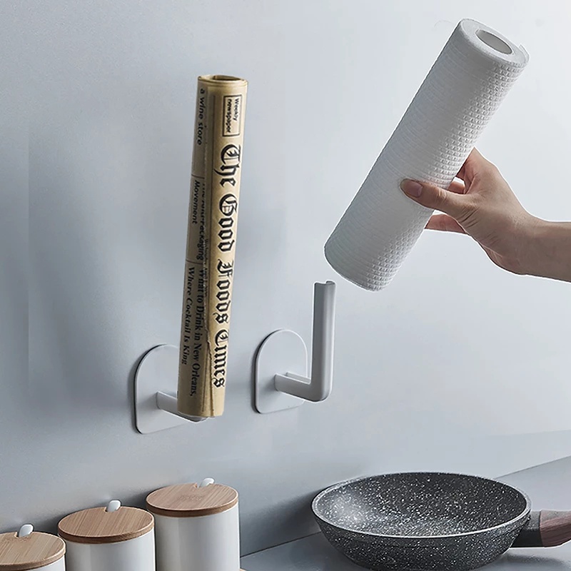Giá Đỡ Nắp Nồi Gắn Tường Có Móc Treo Khăn Tiện Dụng Cho Nhà Bếp/ Phòng Tắm