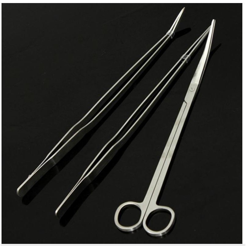 Kéo và nhíp cắt cắm cây thuỷ sinh inox Japan