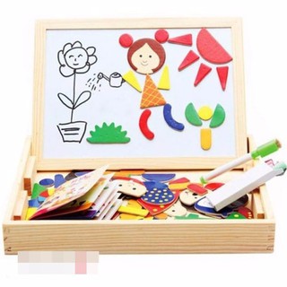 Bộ ghép hình nam châm bằng gỗ tăng trí thông minh cho bé