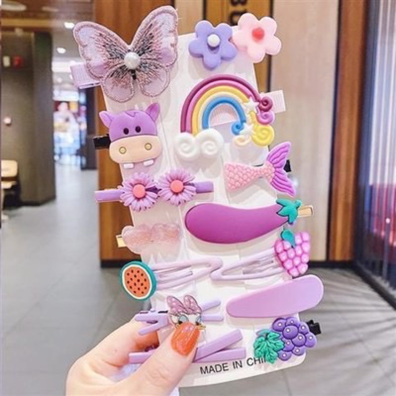 Set 14 kẹp tóc nhiều mẫu phong cách hàn quốc