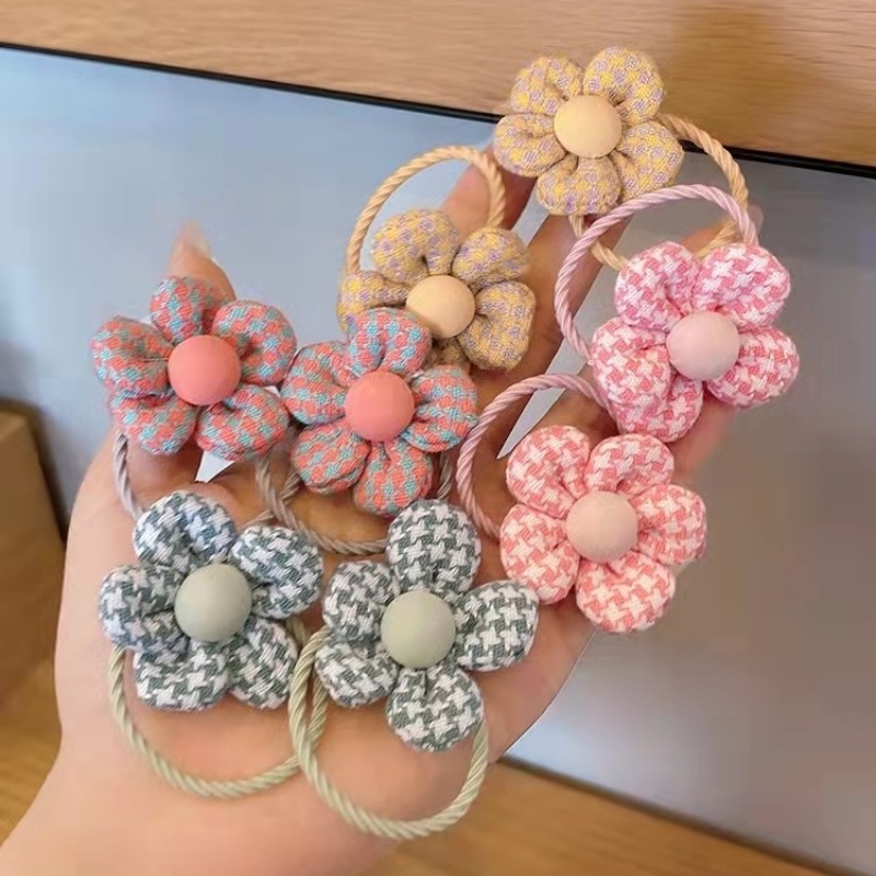 Dây Buộc Tóc Cao Su Bọc Vải Họa Tiết Hoa Đơn Giản Thời Trang Hàn Quốc Dễ Phối Đồ