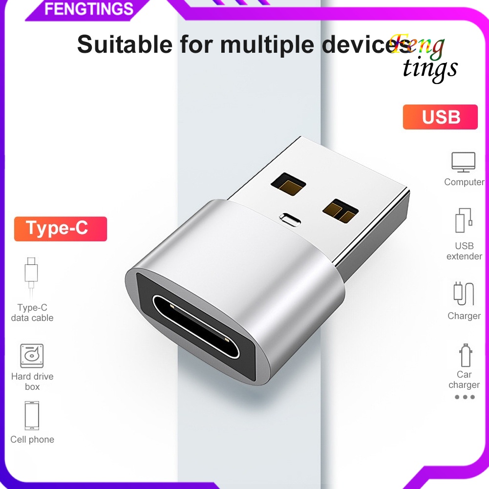 【FT】2Pcs Aluminum Alloy Type-c Female to USB Male Converter Adapter Phone Accessory