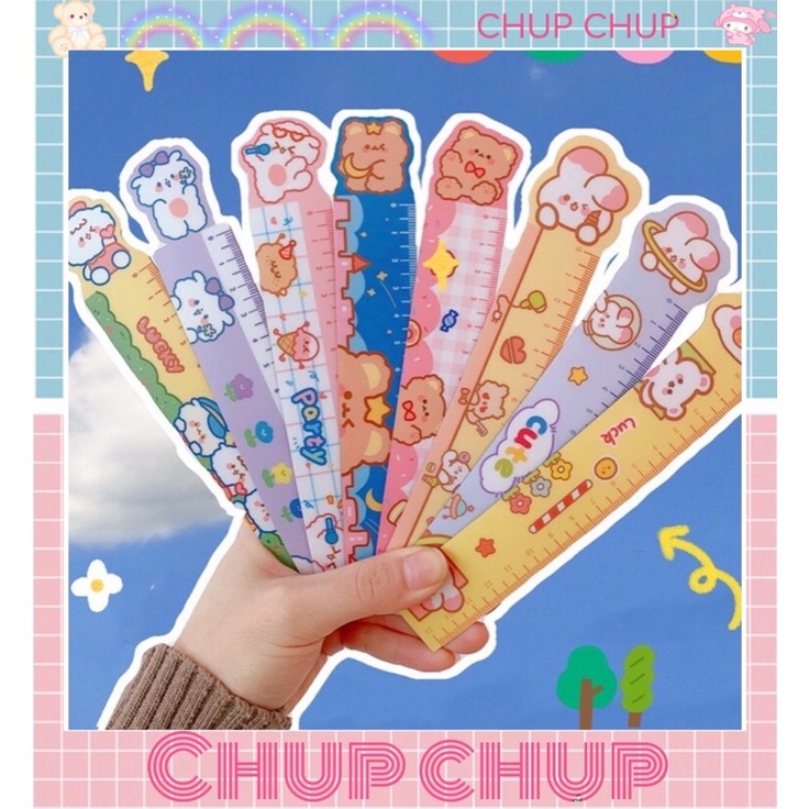 Thước kẻ dẻo hoạt hình dễ thương dài 15cm