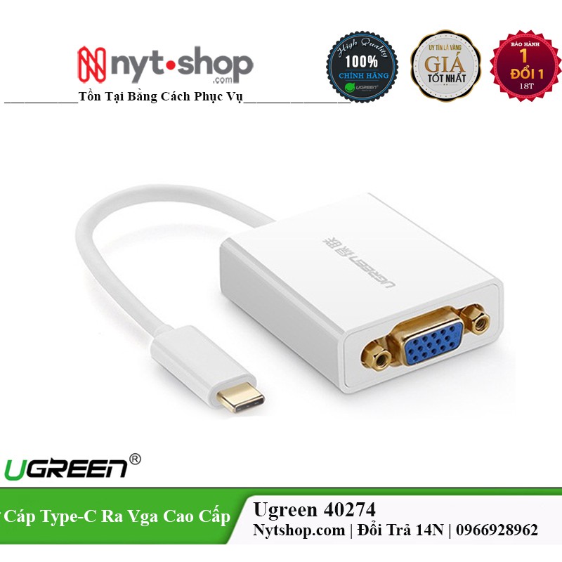 Cáp Kết Nối Macbook Với Máy Chiếu | Type-C Sang Vga Ugreen 40274