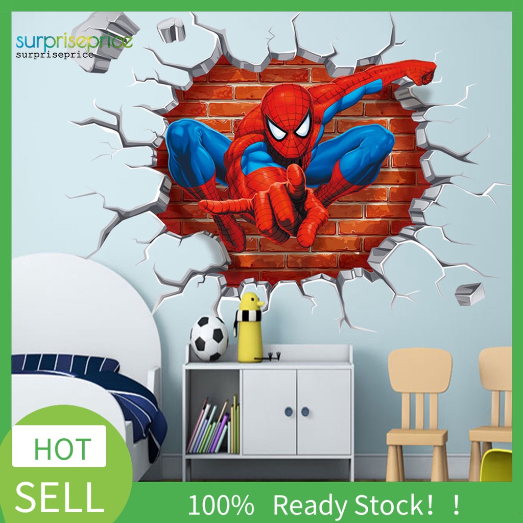 Sticker Dán Tường Pvc Hình Người Nhện Theo Phong Cách Hoạt Hình Dùng Trang Trí Phòng Trẻ Nhỏ