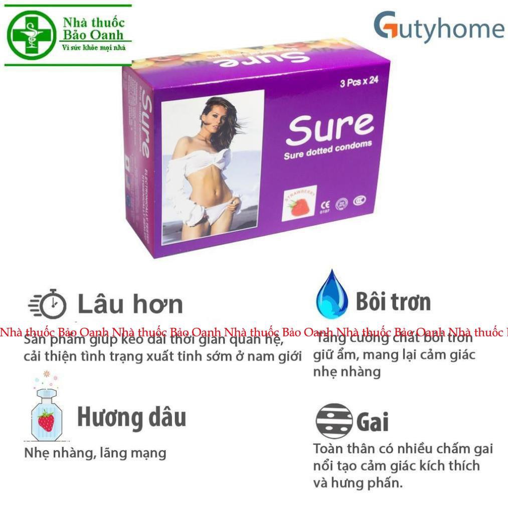 Bán lẻ Bao Cao Sure gân gai ( Hộp 3 cái )