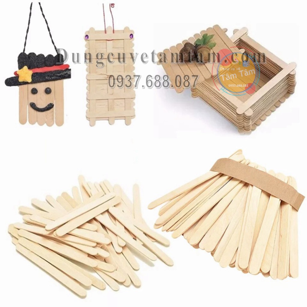 [ TÂM TÂM ]-Que Kem Gỗ Làm Mô Hình Handmade các size 6.5cm,9.3cm,11.5cm,12.5cm,13.5cm -Mô hình