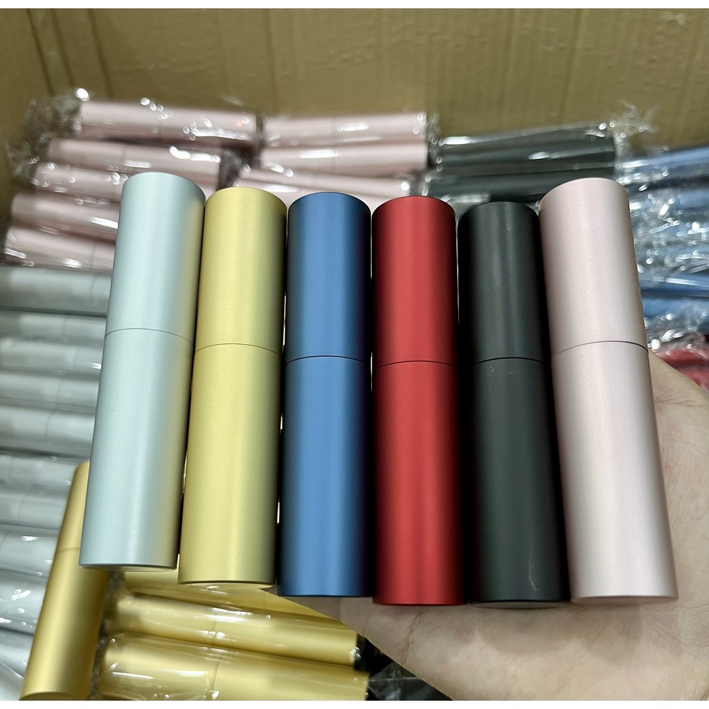 Chai,ống đựng nước hoa vỏ nhôm 2 lớp- xoay để mở-(Hàng Loại Đẹp) dung tích 10ml