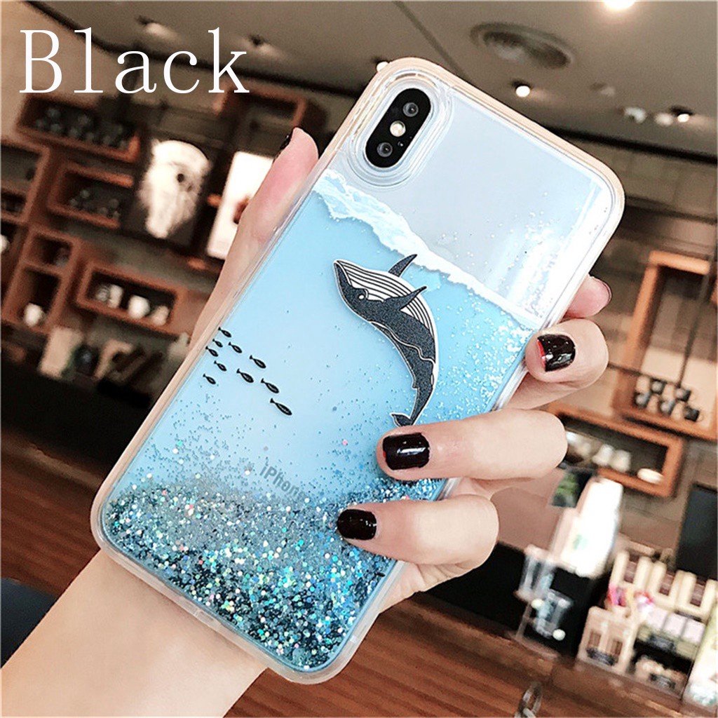Ốp Điện Thoại Cát Chảy Hình Cá Heo Cho iPhone 14 13 12 11 Pro Max Mini 12Pro 13Pro 14Pro 14Plus 6 6S 7 8 Plus X XR XS Max