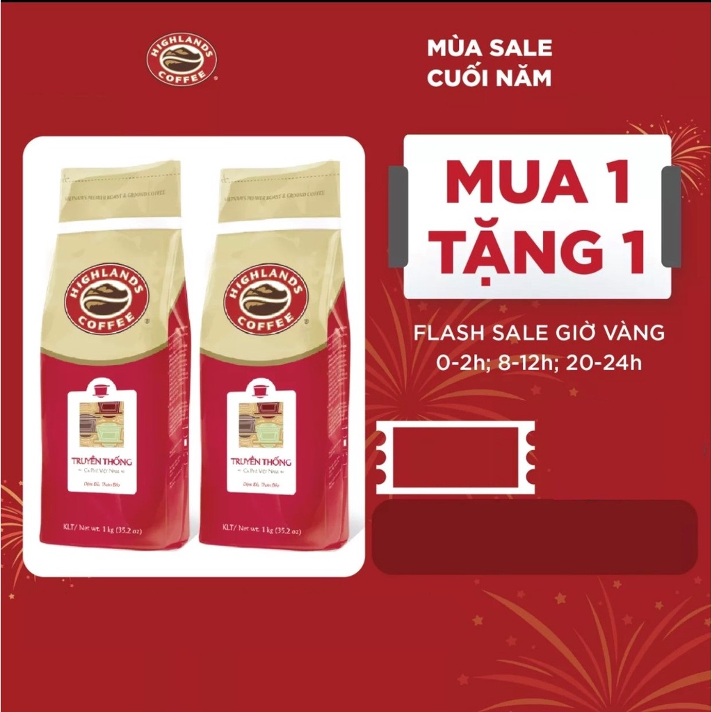 [Q.3] QUẬN 3 [HỎA TỐC] [RẺ NHẤT SHOPEE] COMBO 2 TÚI CÀ PHÊ BỘT TRUYỀN THỐNG HIGHLANDS COFFEE 1KG