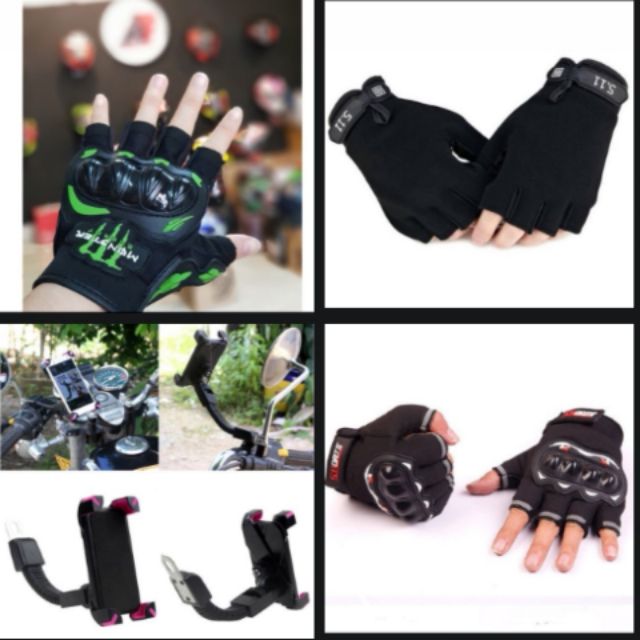 Combo 5 găng tay gù sport cụt - 5 bao tay 511 - 3 găng tay monter cụt - 2 găng dài kawasaki gù - 2 kẹp kiện thọai