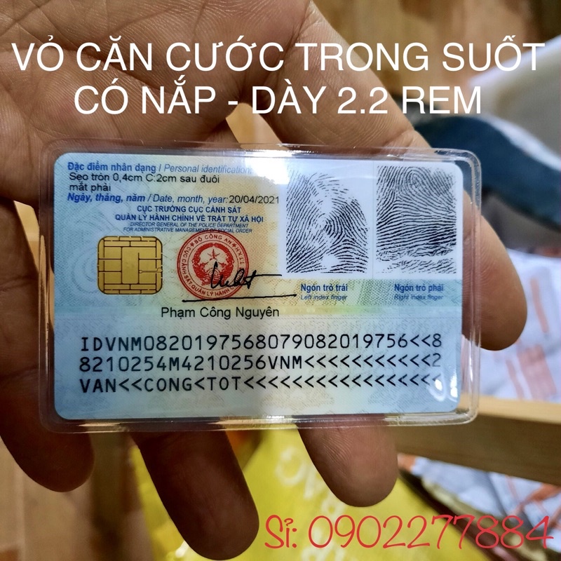 Vỏ bọc thẻ căn cước trong suốt có nắp và các loại giấy tờ cá nhân