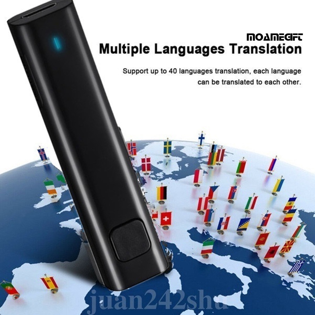 moamegift 1Pc Voice Instant Portable Multi-Language Bluetooth Audio Translator Earphone