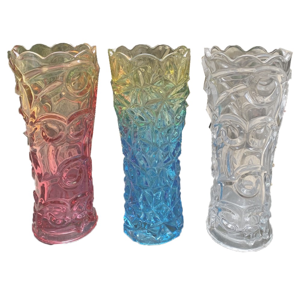 Bình hoa thủy tinh nhũ vàng - lọ hoa vàng loe