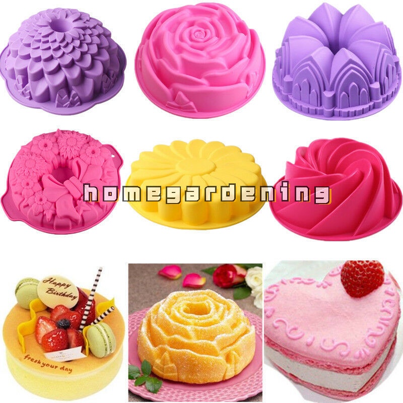 Khuôn Silicone Làm Bánh Muffin 3D Chống Dính Tiện Dụng