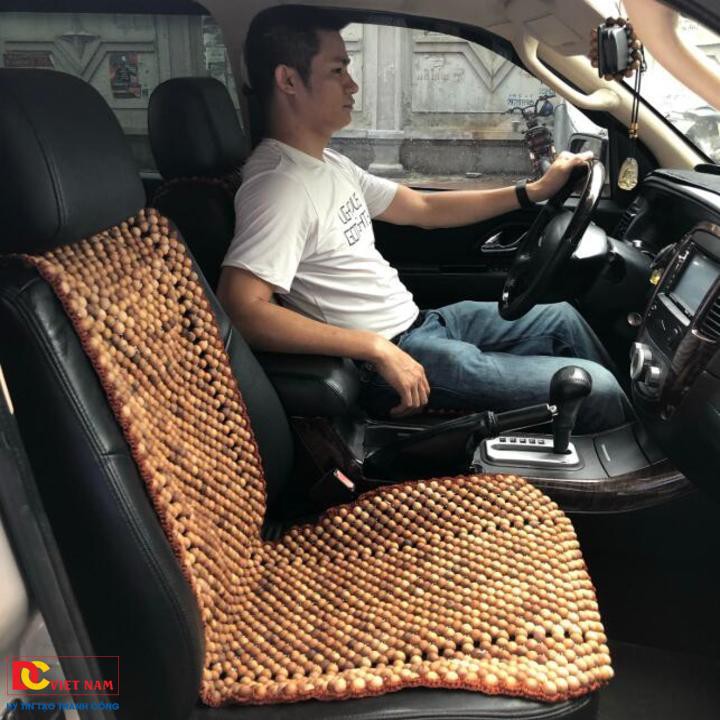 Đệm hạt gỗ tựa lưng massage ô tô 100% gỗ Ngọc Am tự nhiên, dạng đan kết diềm mép cao cấp: Mã sản phẩm NA-D