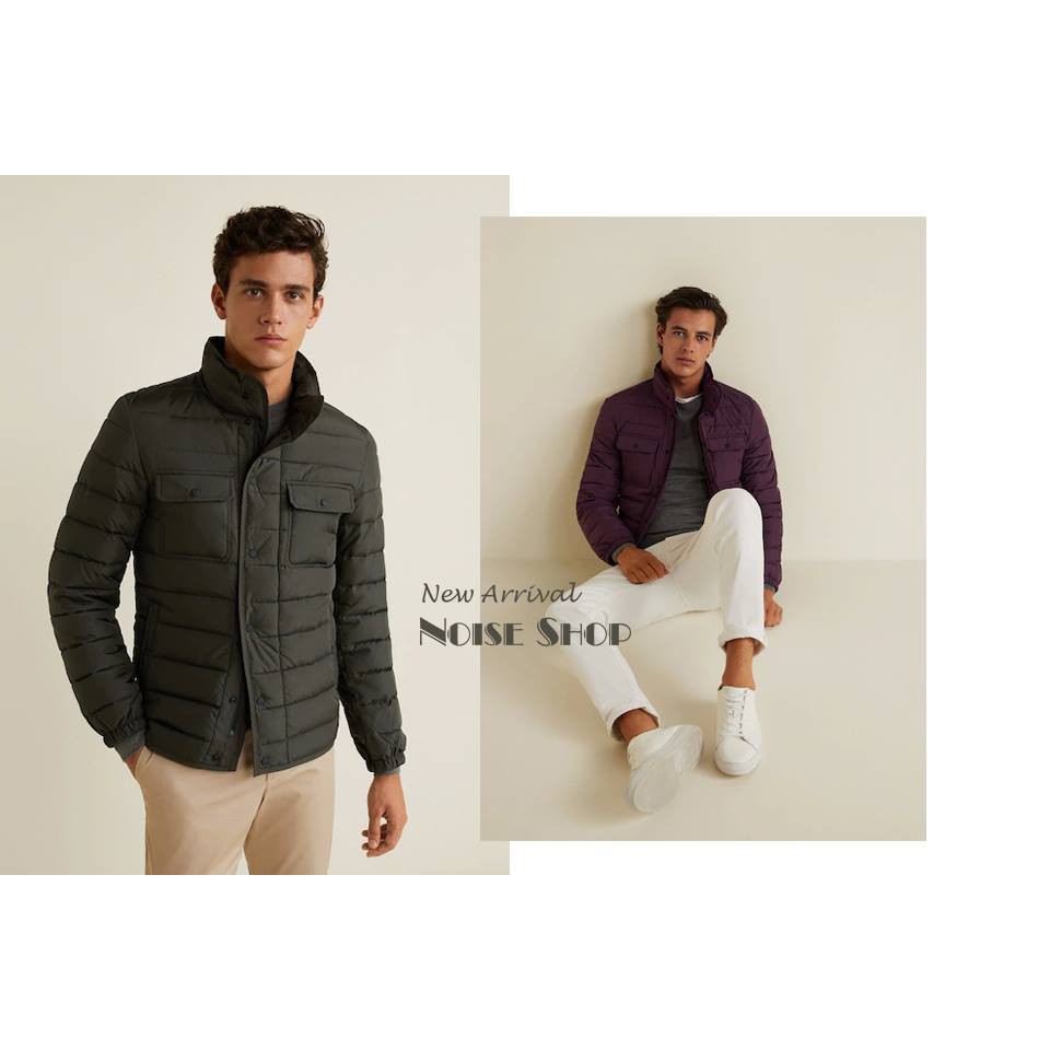 Áo Khoác Phao Nam Hai Túi Ngực