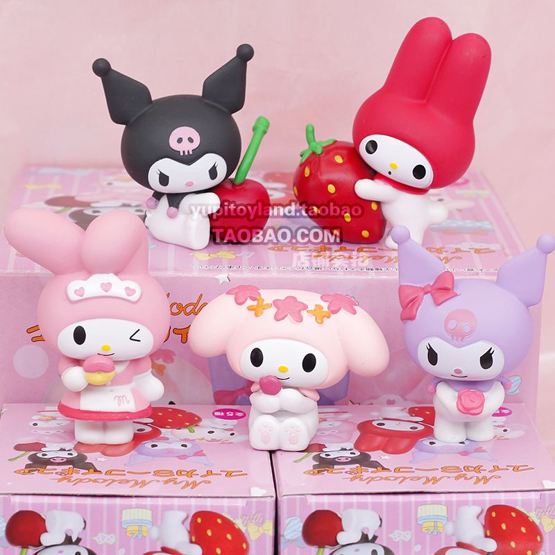 Mô hình blindbox Sanrio Kuromi My Melody trái cây dễ thương