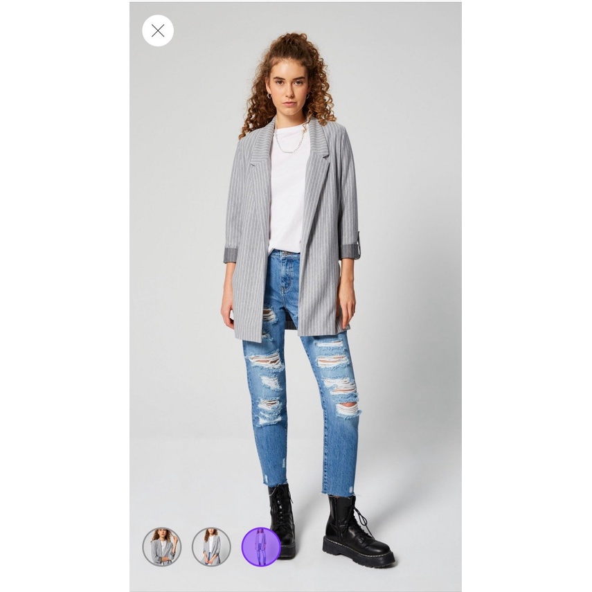 Áo Khoác Vest Blazer Sọc DON'T CALL ME JENNYFER Thời Trang- Cá Tính- Chuẩn Đẹp (Đen/ Xám) | BigBuy360 - bigbuy360.vn