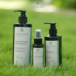 Bộ dầu gội thảo dược ngăn rụng tóc Herbalmin và tinh dầu bưởi Herbalmin
