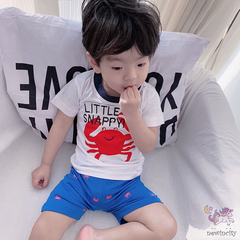 Set Áo Thun Tay Ngắn &amp; Quần Đùi Cho Bé Trai