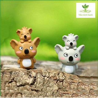 Bố con gấu Koala - phụ kiện tiểu cảnh - trang trí