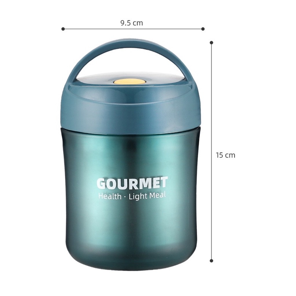 Bình ủ cháo 500ml ruột inox 304 giữ nhiệt rất lâu có quai sách