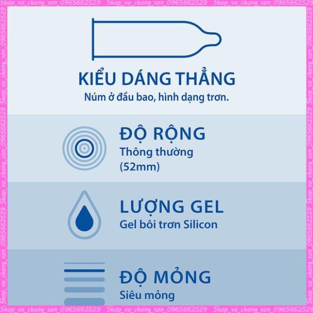 Bao cao su Durex Invisible Extra Thin Extra Sensitive 10 bao hàng mẫu mới