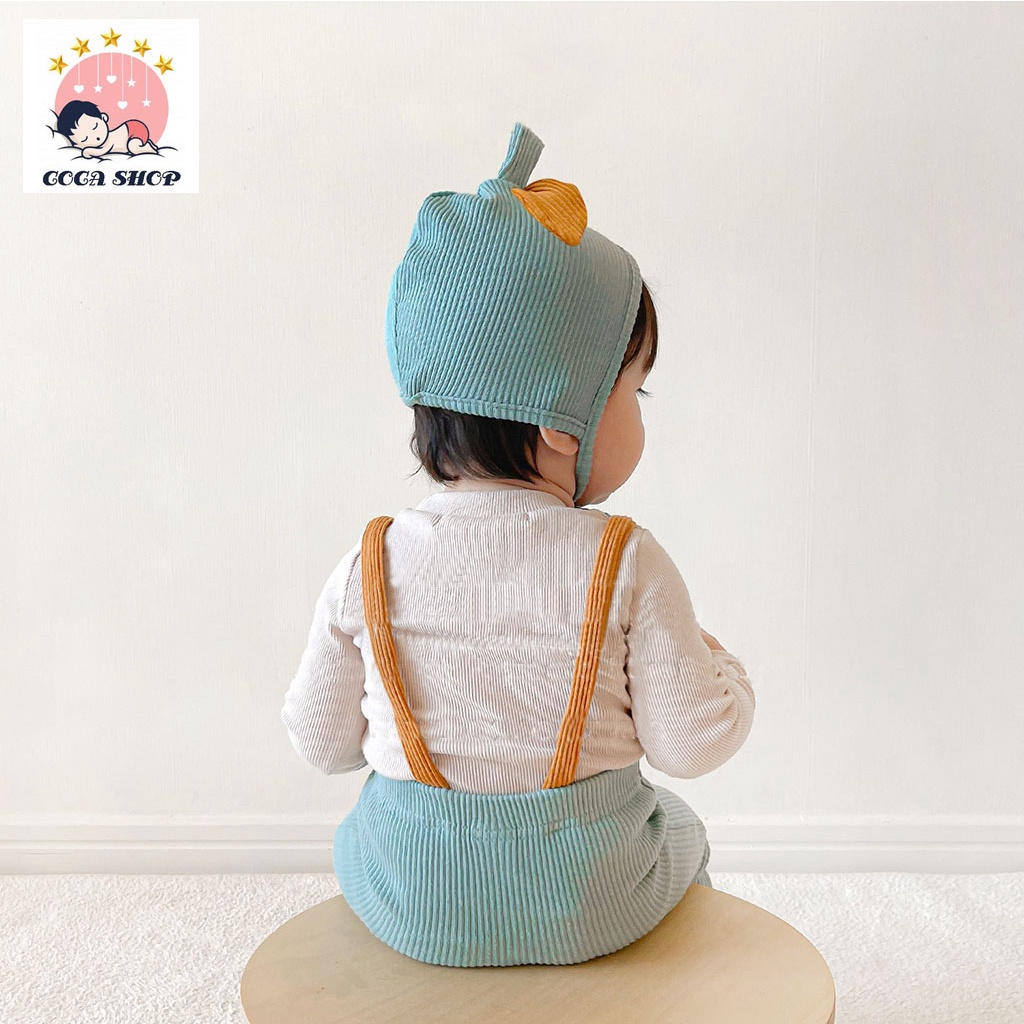 Set Quần Yếm Và Mũ Phong Cách Hàn Xẻng Dễ Thương