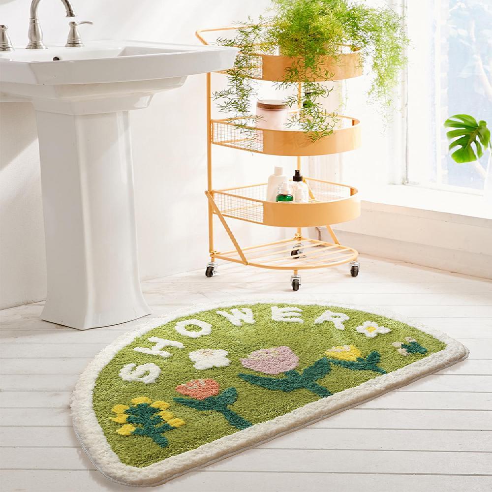 Thảm lót cửa chùi chân Hình Bán Nguyệt Chống Trượt Thấm Hút Tốt Nhanh Khô Tiện Dụng