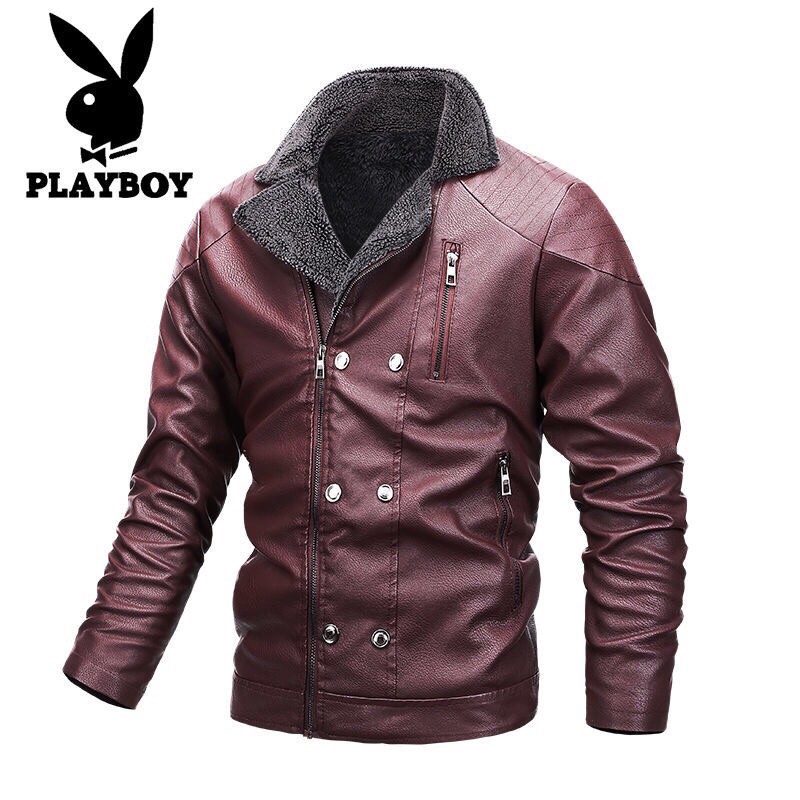 Áo Khoác Da Nam Lót Lông Thời Trang Thu Đổng Quảng Châu Phong Cách Hàn Quốc