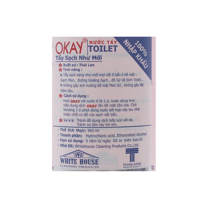 [Hàng Thái] Nước tẩy rửa toilet Okay Pink 960ml