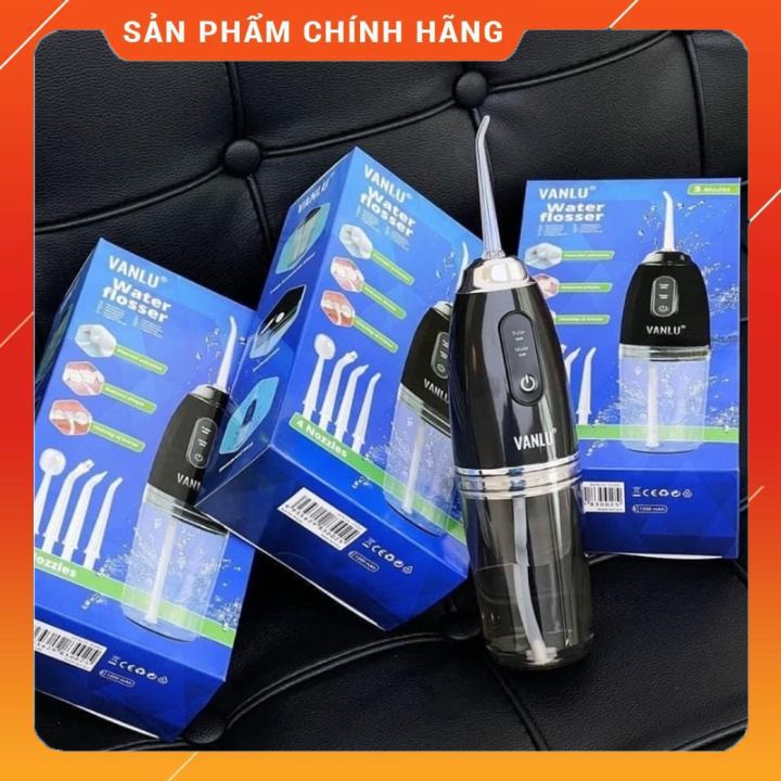 Máy Tăm Nước Vanlu Optismile Hàng Chính Hãng Thương Hiệu Đức Fullbox, Tặng Kèm 4 Đầu Thay Làm Sạch Răng Miệng, Tiện Lợ