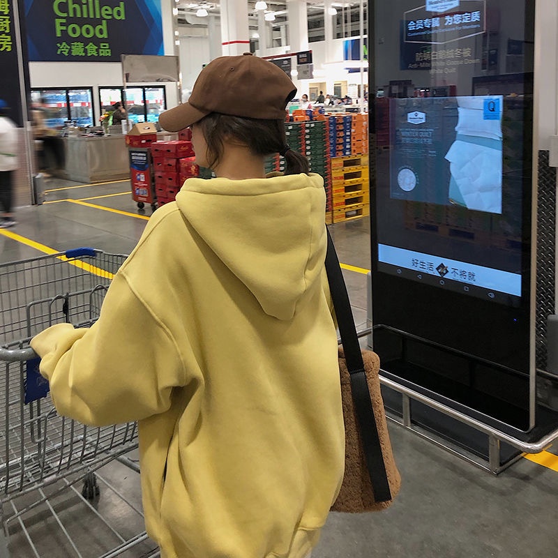 Áo Hoodie Tay Dài Dáng Rộng In Họa Tiết Thời Trang Retro Hàn Quốc Cho Nữ