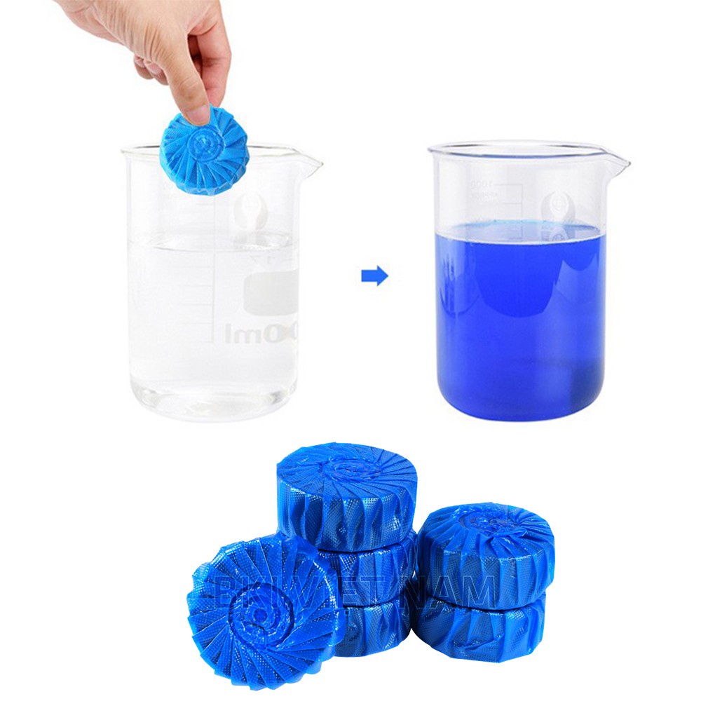 Viên Tẩy Khử Mùi Toilet Tạo Nước Màu Xanh Lam Tiệt Trùng