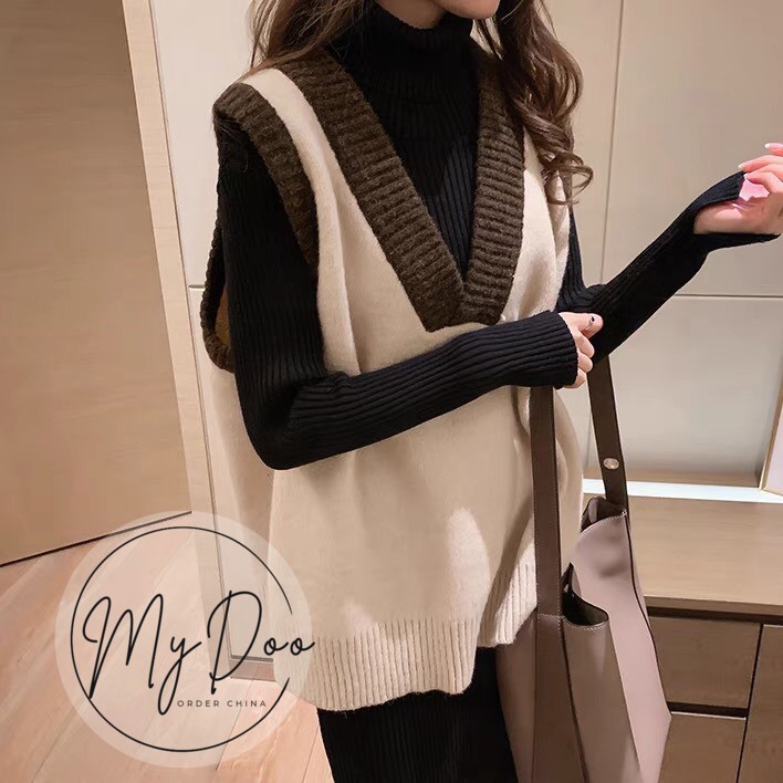 Áo gile cổ V viền Ulzzang ⚡️HANG LOẠI I ⚡️ áo ghi lê cho nữ basic nhẹ nhàng- GL16 | BigBuy360 - bigbuy360.vn