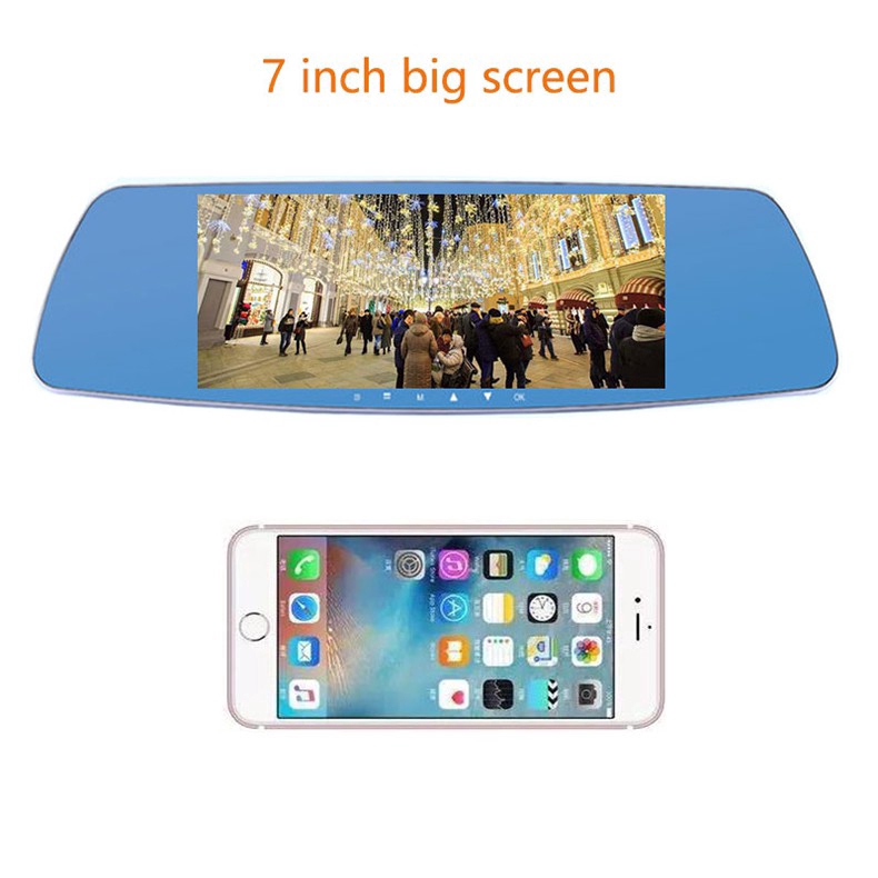 Camera gương chiếu hậu EKLEVA màn hình cảm ứng 7 inch HD cho xe hơi