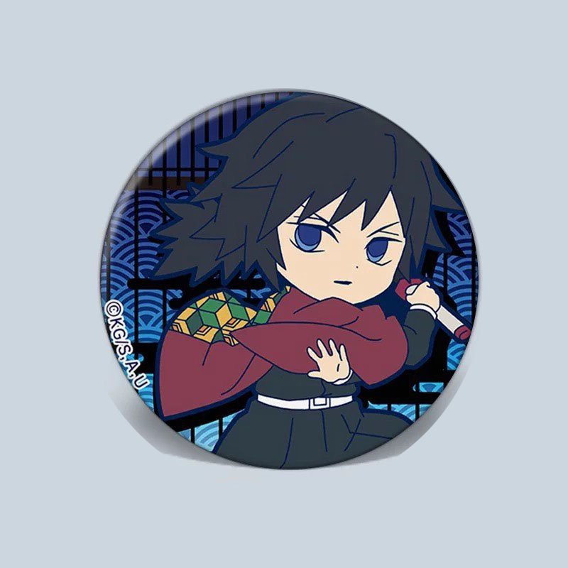 (1) Huy hiệu cài áo in hình KIMETSU NO YAIBA THANH GƯƠM DIỆT QUỶ phụ kiện cài áo anime chibi xinh xắn dễ thương