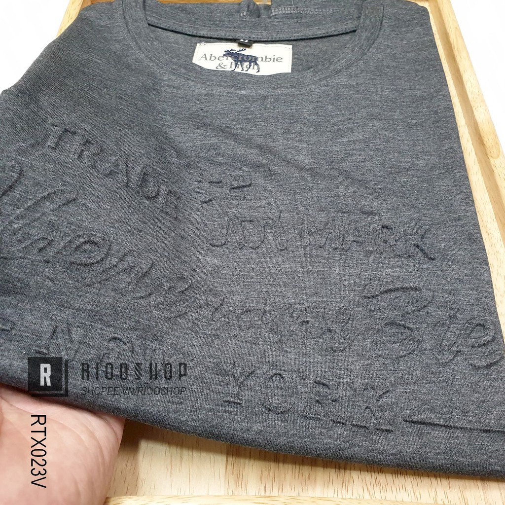 Áo phông nam cổ tròn dập nổi aber cực đẹp RTX023v - áo thun nam cotton Riooshop | BigBuy360 - bigbuy360.vn