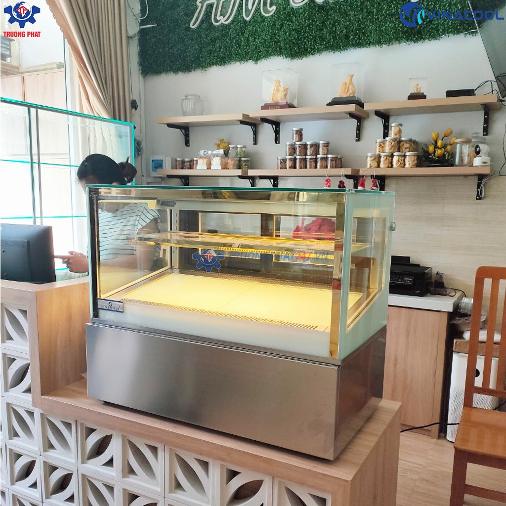 Tủ Mát Đựng Bánh Ngọt Mini Để Bàn Kính Vuông TLZ90