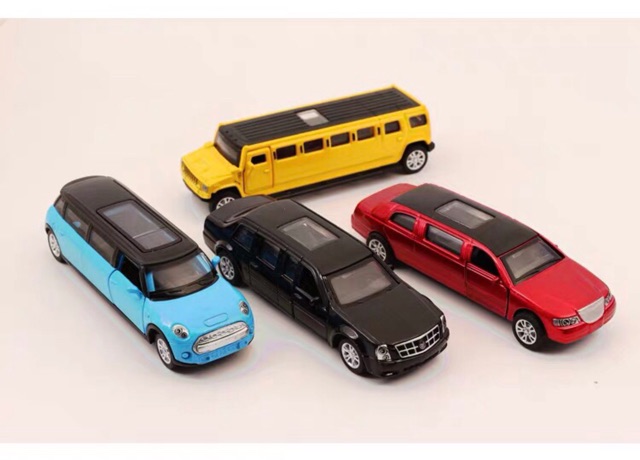 Ảnh thật  Set 4 Mô Hình Kim Loại Xe Limousine Mini 1:64  Hummer , Mercedes