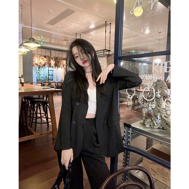 Áo khoác vest blazer nữ Form rộng dáng dài 2 lớp Thiết kế Hàn Quốc Blazer tay dài nữ đẹp Thời trang Cao cấp | BigBuy360 - bigbuy360.vn