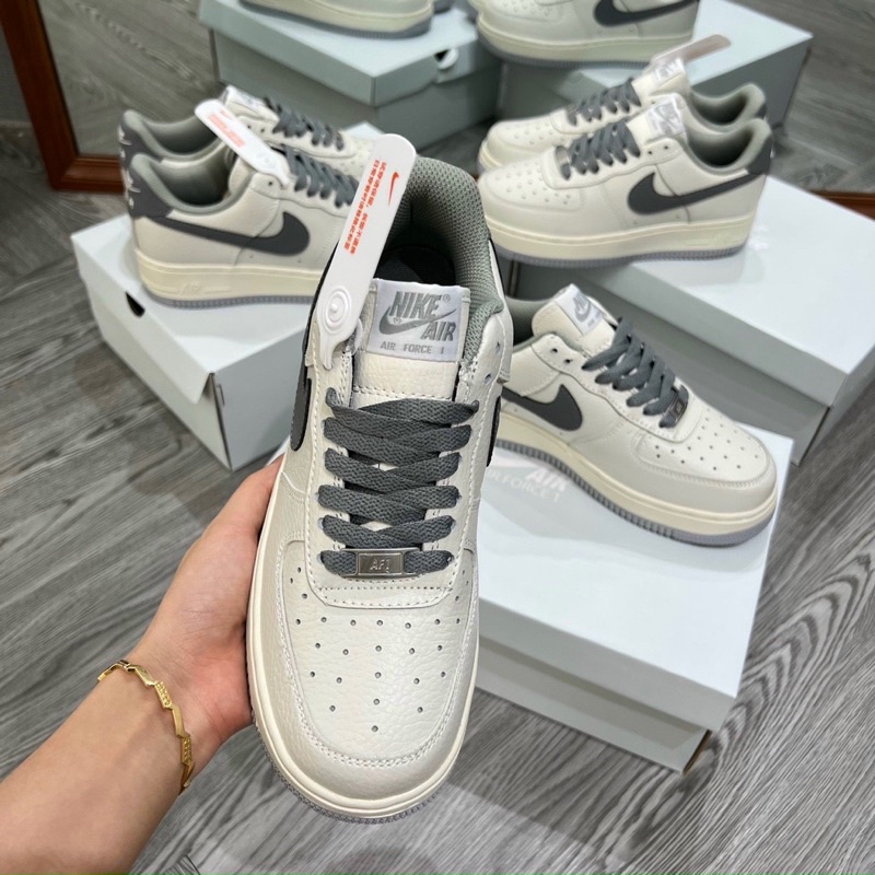 Giày AF1 kem móc xám cao cấp mới
