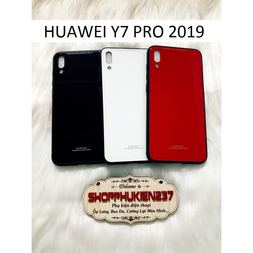 [Freeship toàn quốc từ 50k] ỐP LƯNG HUAWEI Y7 PRO 2019 ỐP GƯƠNG CƯỜNG LỰC CAO CẤP VIỀN DẺO ĐEN