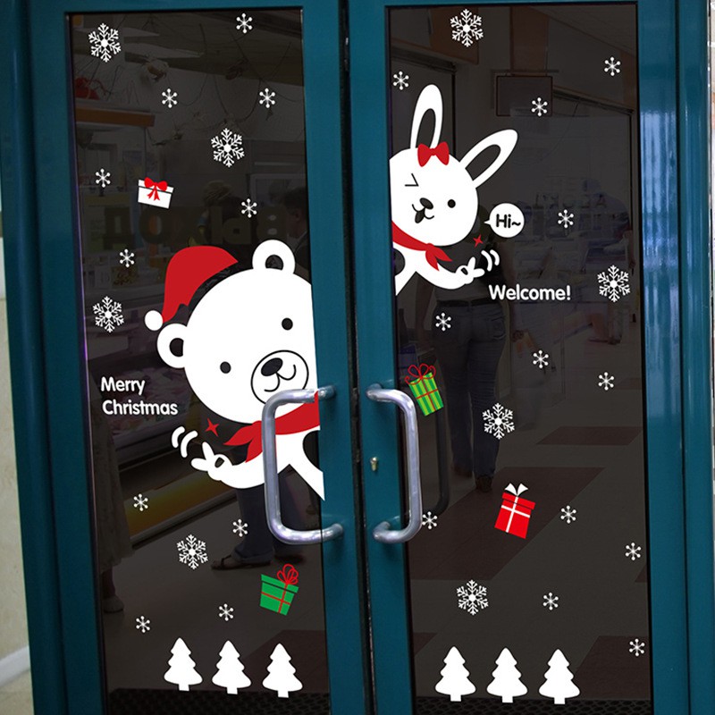 Decal trang trí cửa chào Noel