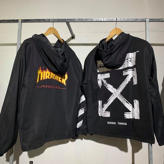 ÁO KHOÁC DÙ LỮA AND OFF WHITE/ FIRE AND OFF