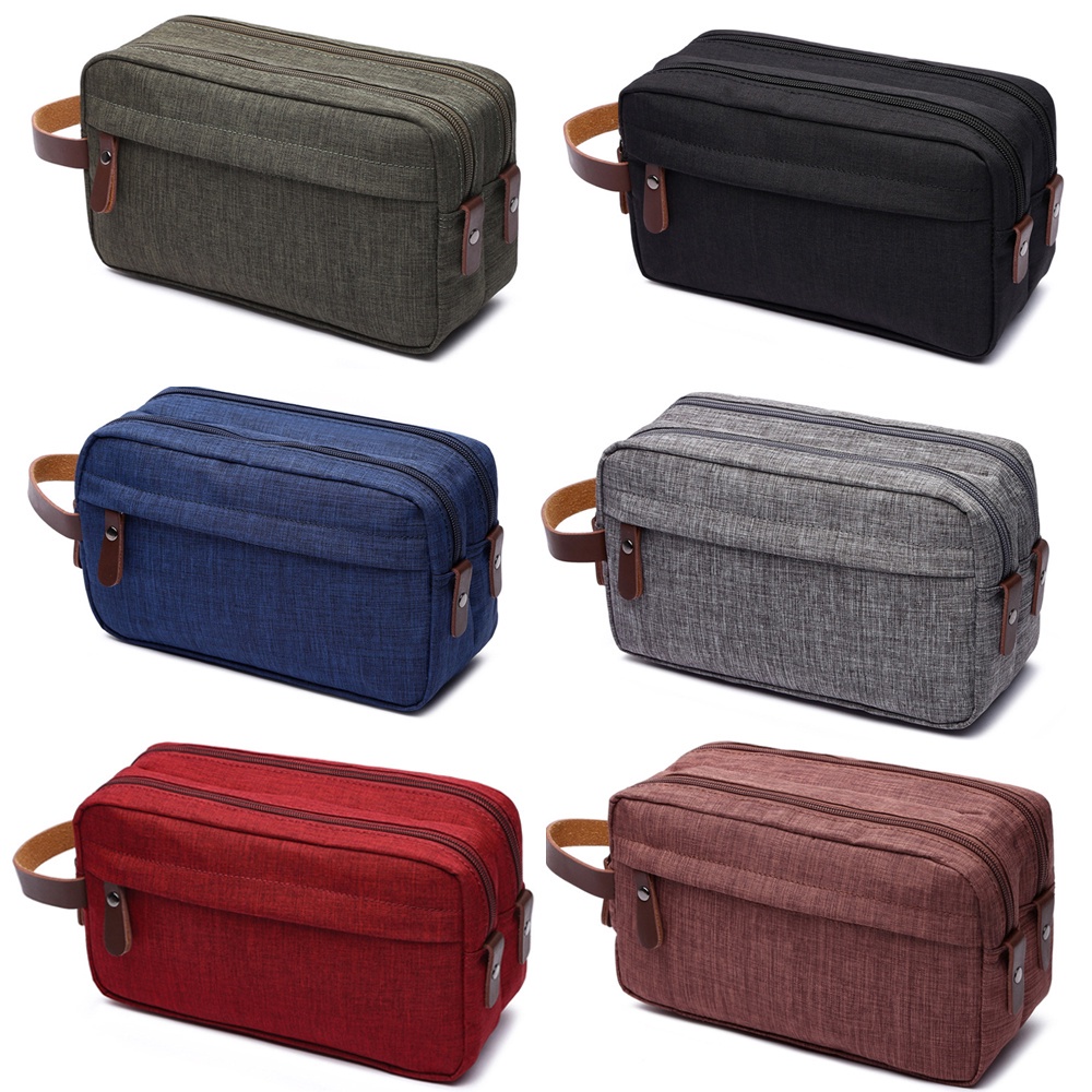 Túi đựng đồ trang điểm / dụng cụ vệ sinh cá nhân 6 màu bằng vải bạt chống thấm nước cho nữ