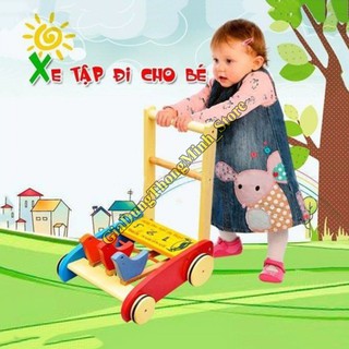 Xe Tập Đi Bằng Gỗ 3 Con Gà Cao Cấp Cho Bé Yêu