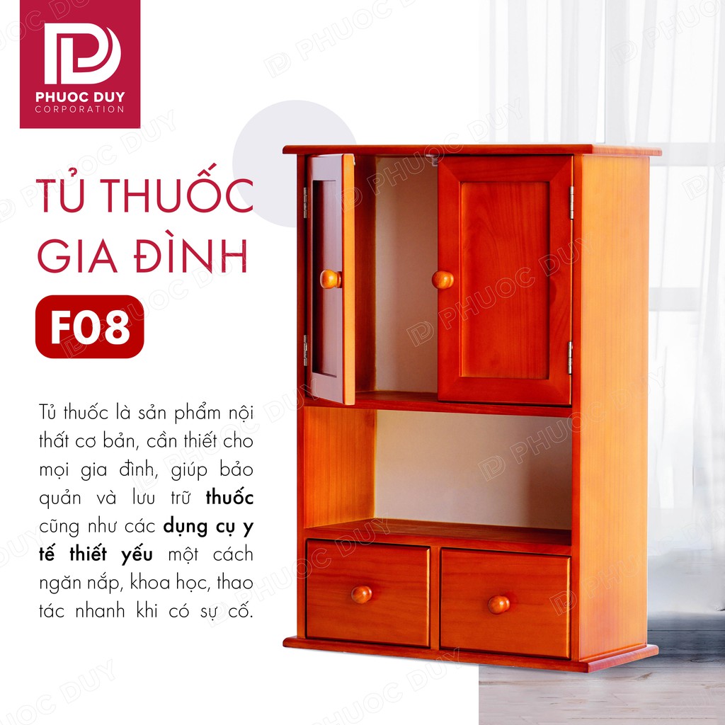 Tủ thuốc - Tủ y tế gia đình gỗ tự nhiên F08